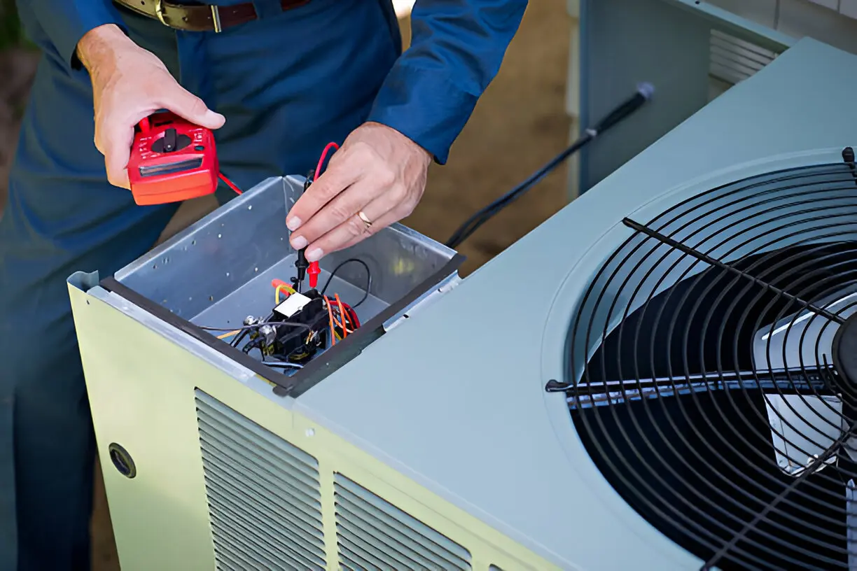 Home 12 HVAC specialist conducting air conditioner repair in a residential home in Orlando